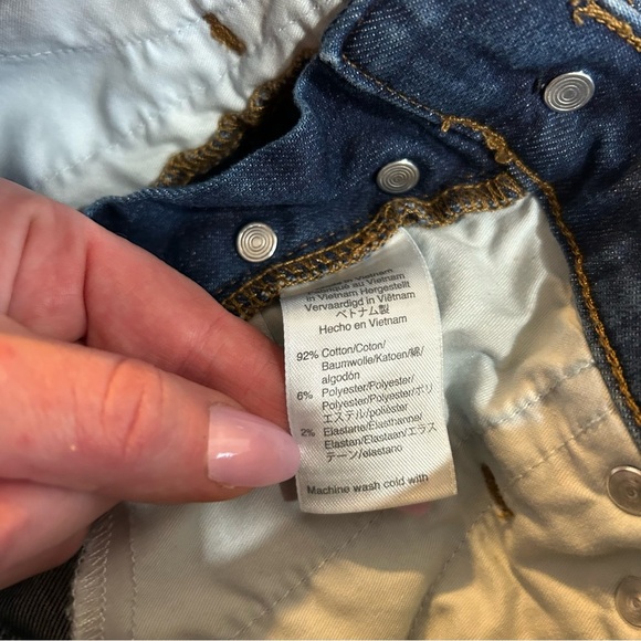 J. Crew Vintage Straight Dark Wash High Rise Cropped Button Jeans Size 26” - Picture 6 of 7